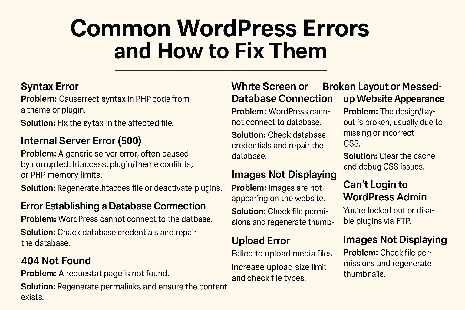 common wordpress problem